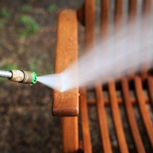 Pressure washing furniture